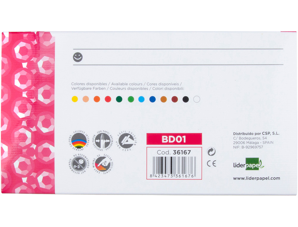 LAPIS DE CERA LIDERPAPEL 12 CORES