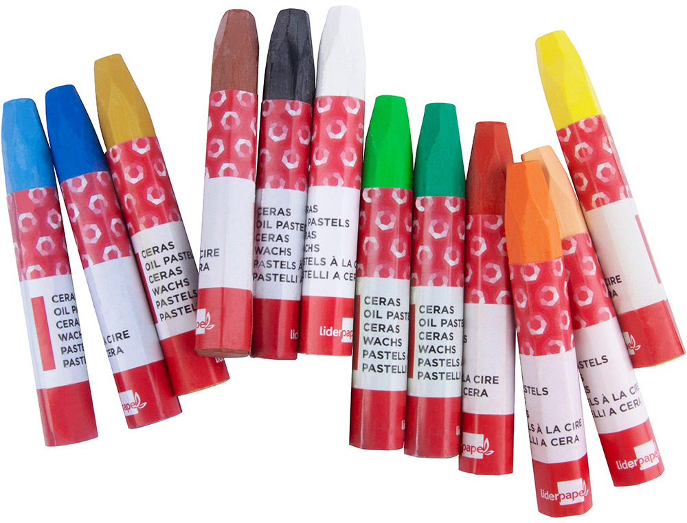 LAPIS DE CERA LIDERPAPEL 12 CORES