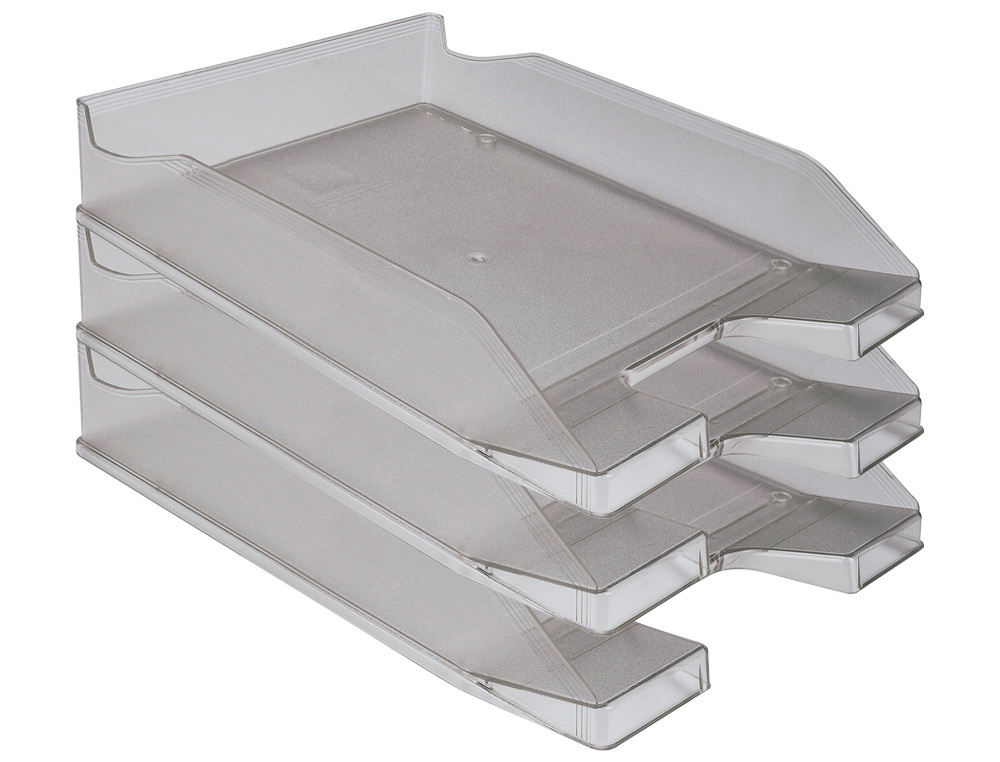 TABULEIRO DE SECRETARIA Q-CONNECT PLASTICO CINZA ESCURO TRANSPARENTE