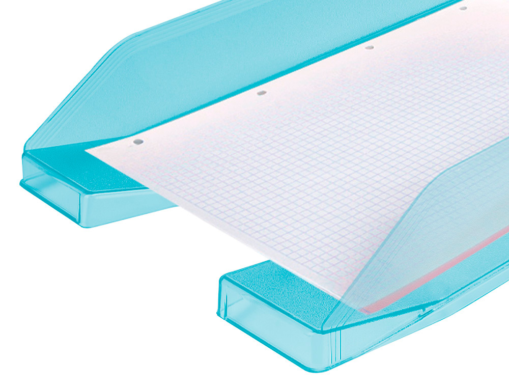 TABULEIRO DE SECRETARIA Q-CONNECT PLASTICO TURQUESA TRANSPARENTE