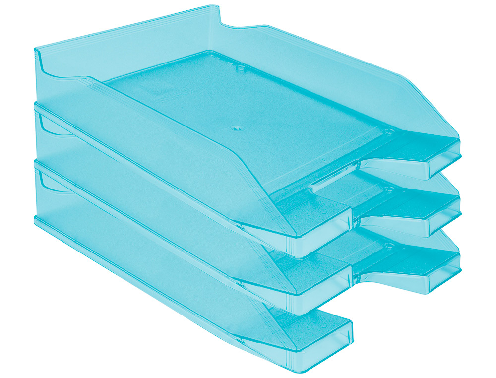 TABULEIRO DE SECRETARIA Q-CONNECT PLASTICO TURQUESA TRANSPARENTE