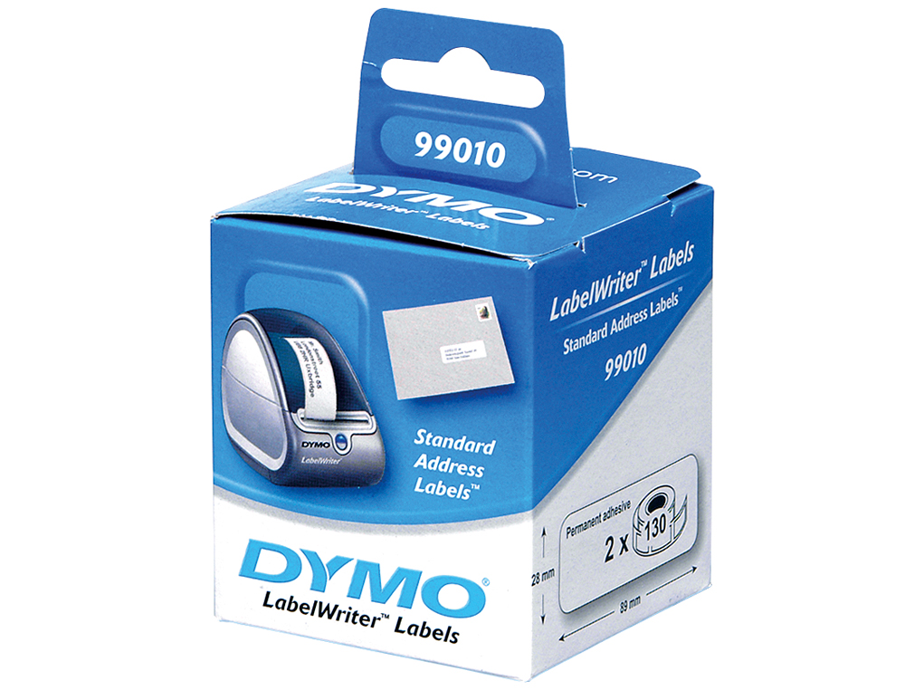 ETIQUETAS ADESIVAS DYMO PARA IMPRESSORA LABELWRITER 400 - 89X28 MM DIRECCOES 130 ETIQUETAS
