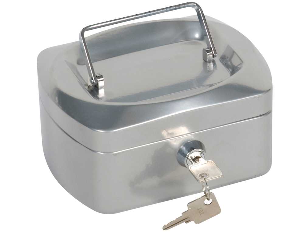 COFRE COM BANDEJA PARA MOEDAS Q-CONNECT 152X80X115 MM PRATA