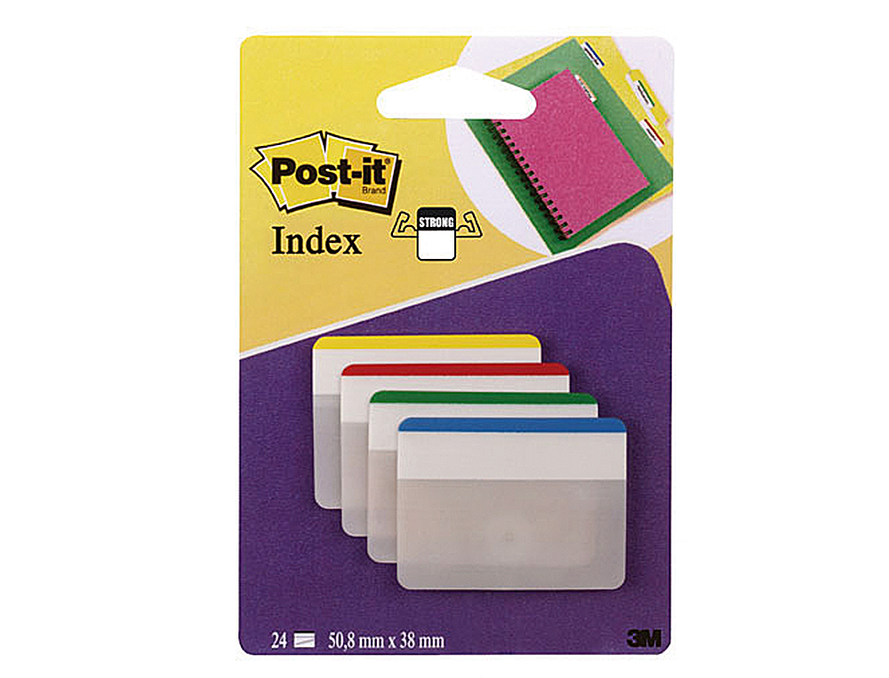 BANDAS SEPARADORAS RIGIDAS POST-IT INDEX MEDIAS 50,8X38 MM