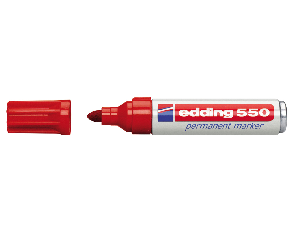 MARCADOR EDDING PERMANENTE 550 PONTA DE FIBRA VERMELHO N.2 PONTA REDONDA