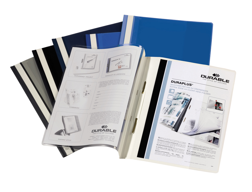 BOLSA DOSSIER DURAPLUS DIN A4 COM FASTENER AZUL 2579-06