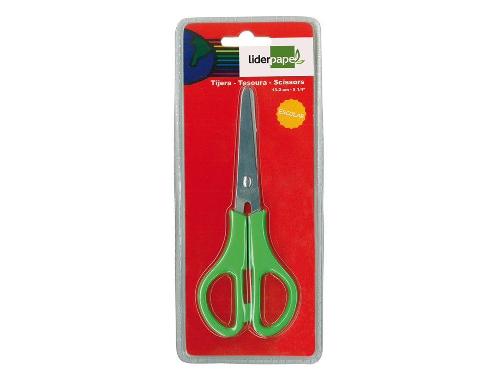 TESOURA ESCOLAR LIDERPAPEL COM PONTAS REDONDAS 140 MM - EM BLISTER