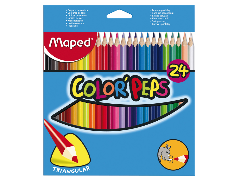 LAPIS DE COR MAPED TRIANGULARES CAIXA DE 24 UNIDADES