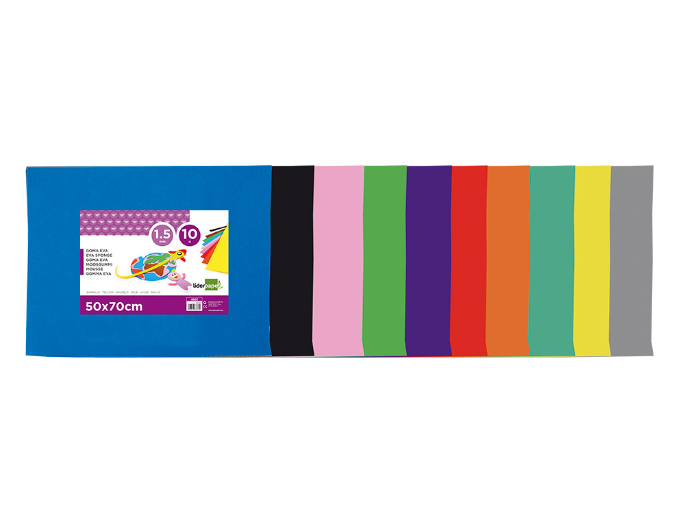 GOMA EVA LIDERPAPEL 50X70 CM 60GR 1,5 MM ESPESSURA PRETO