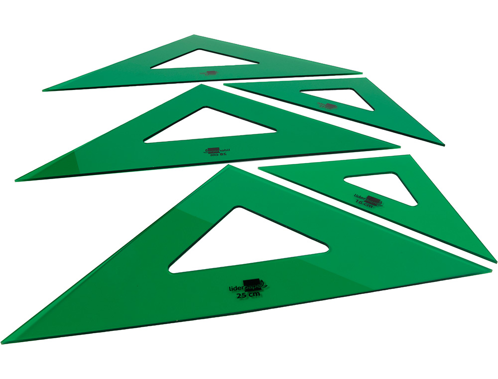 ESQUADRO LIDERPAPEL 21 CM PLASTICO VERDE