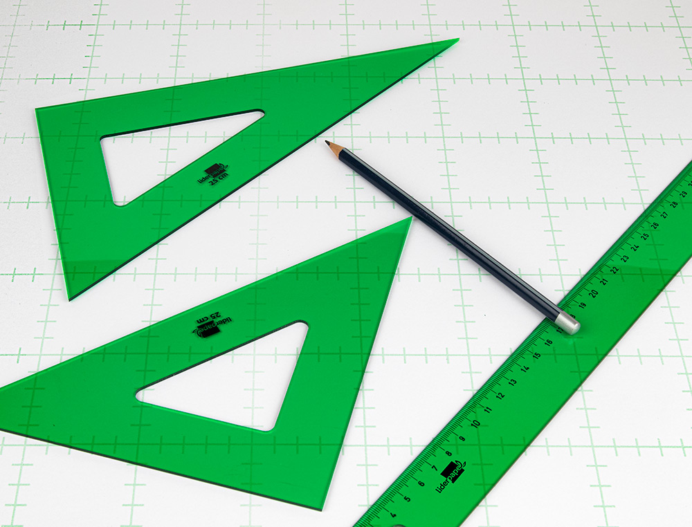 ESQUADRO LIDERPAPEL 25 CM PLASTICO VERDE