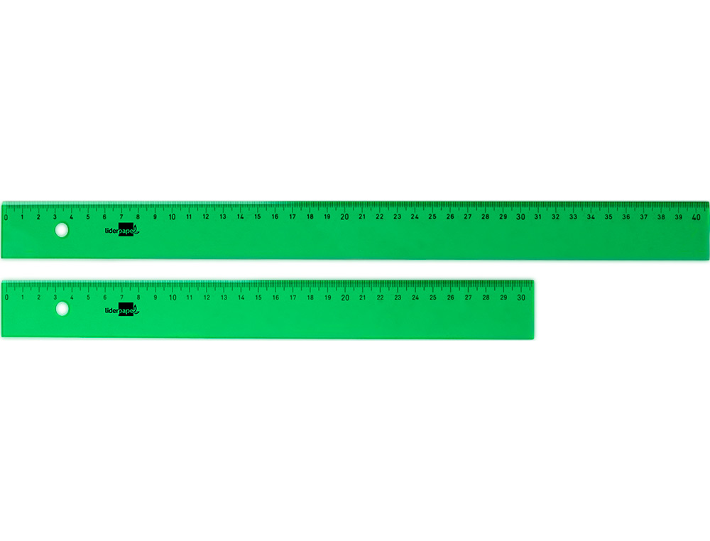 REGUA LIDERPAPEL 40 CM PLASTICO VERDE