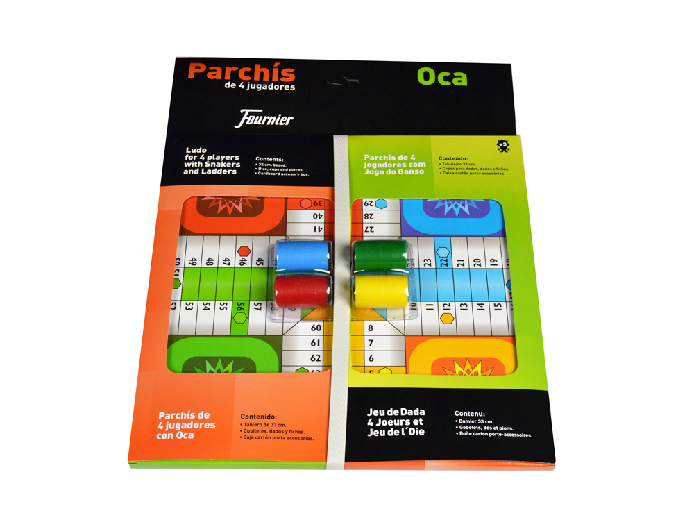 PARCHIS FOURNIER COM JOGO DO GANSO TABULEIRO PEQUENO 42,5X33X4,45X33X4,4 CM