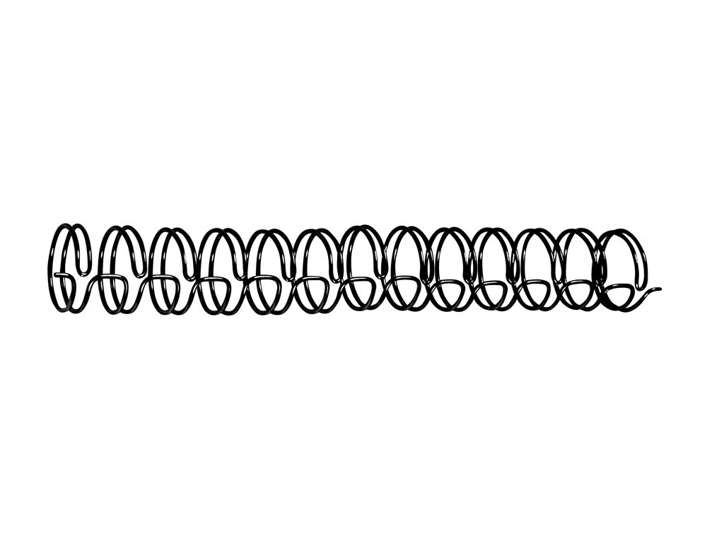 ESPIRAL GBC PRETA MODELO WIRE 3:1 12,7 MM N.8 COM CAPACIDADE PARA 105 FOLHAS