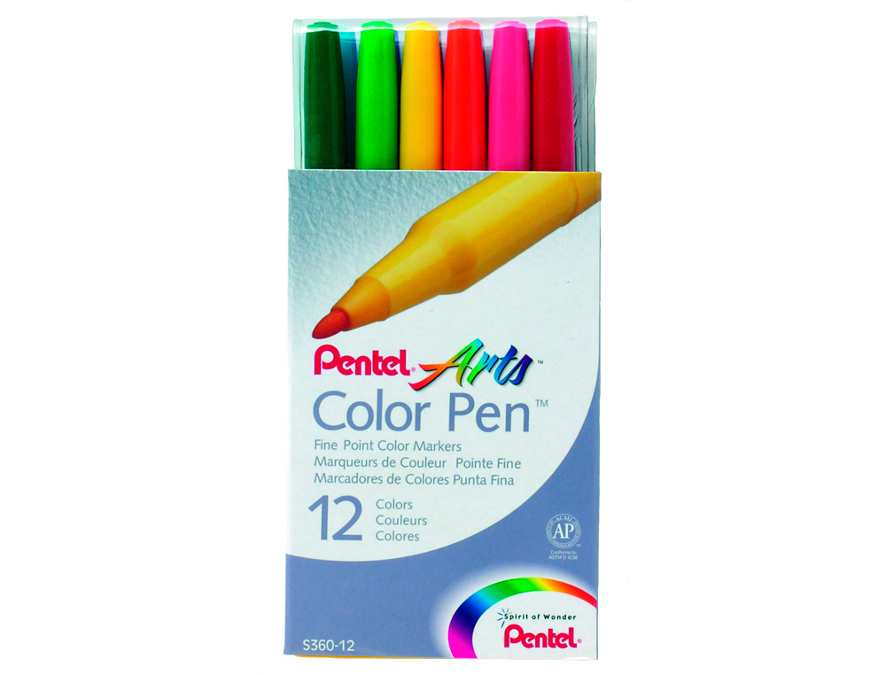 MARCADOR PENTEL S360 FELTRO CARTEIRA C/12