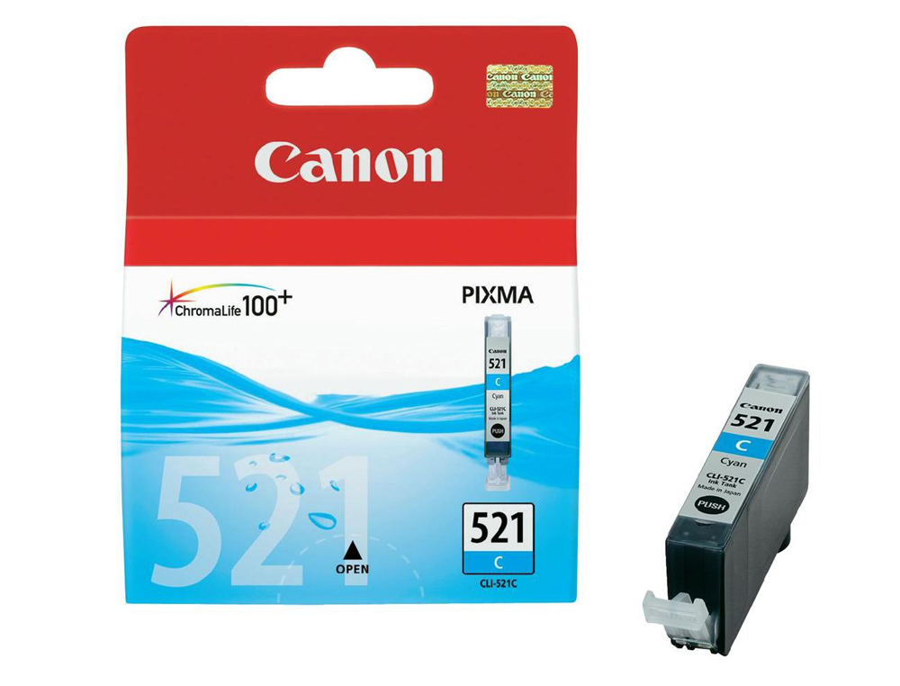 TINTEIRO CANON CLI-521C CIAN PIXMA MP620/630/980 IP3600/4600