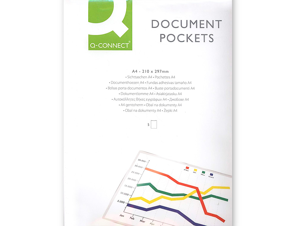 BOLSA AUTOADESIVA Q-CONNECT FORMATO DIN A4 210X297MM PACK DE 5 UNIDADES