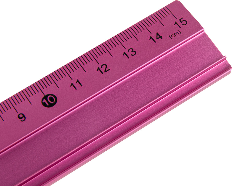 REGUA LIDERPAPEL 15 CM ALUMINIO CORES SORTIDAS