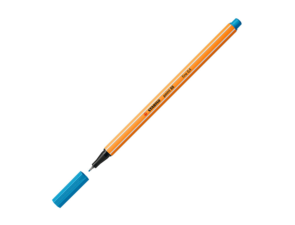 MARCADOR STABILO PONTA DE FIBRA POINT 88 AZUL CELESTE 0,4 MM