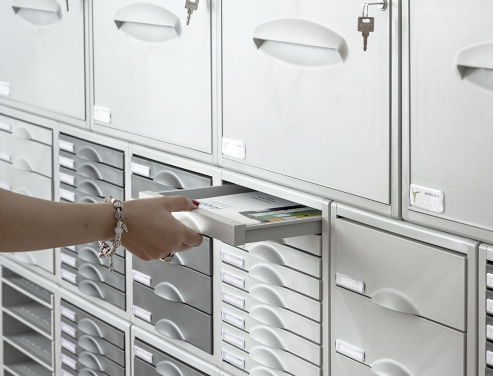 BLOCO CLASSIFICADOR DE SECRETARIA ARCHISYSTEM 3 GAVETAS COR CINZA 356X316X303 MM