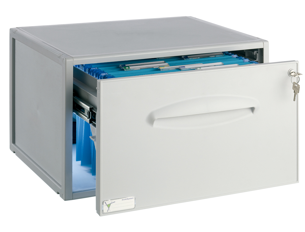 BLOCO CLASSIFICADOR ARCHISYSTEM PARA PASTAS ARQUIVO SUSPENSO COM FECHO COR CINZA 356X474X303 MM