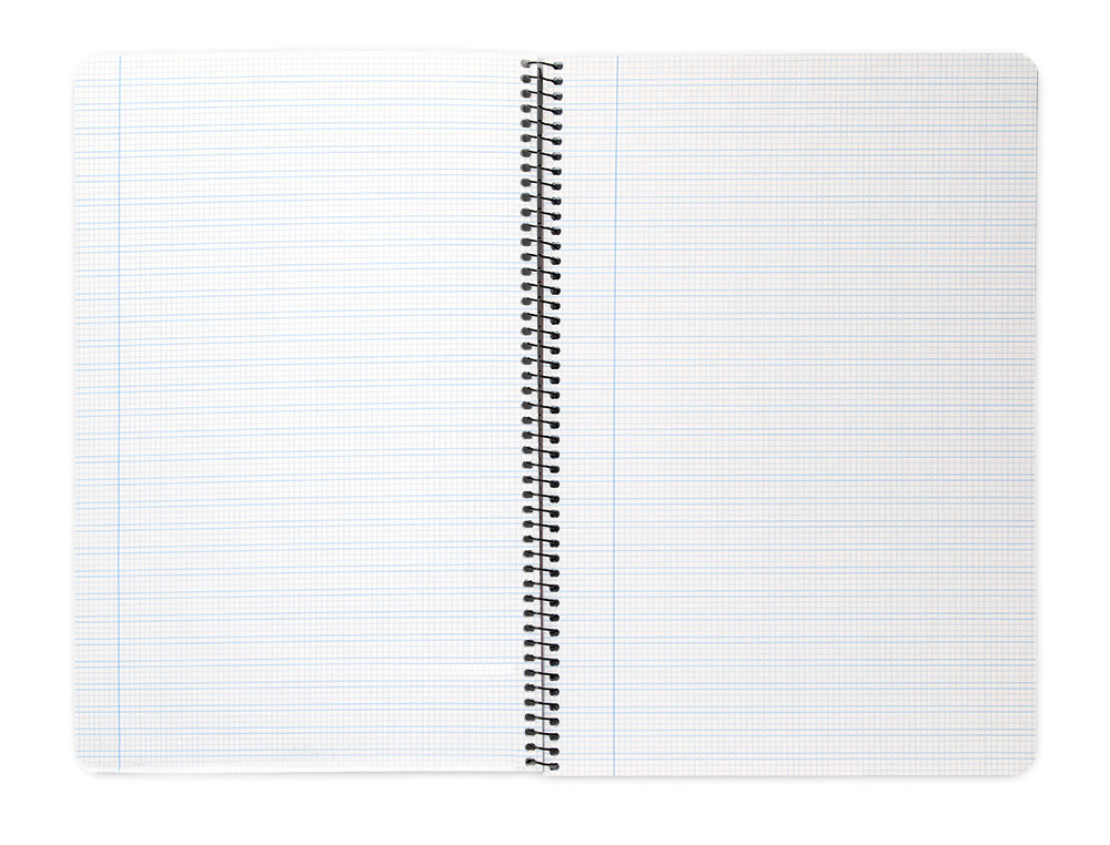 BLOC ESPIRAL LIDERPAPEL TAPA CARTONCILLO FOLIO 80 HOJAS CUADRICULADO PAUTADO 2,5 MM 70 GRS CON MARGEN COLORES