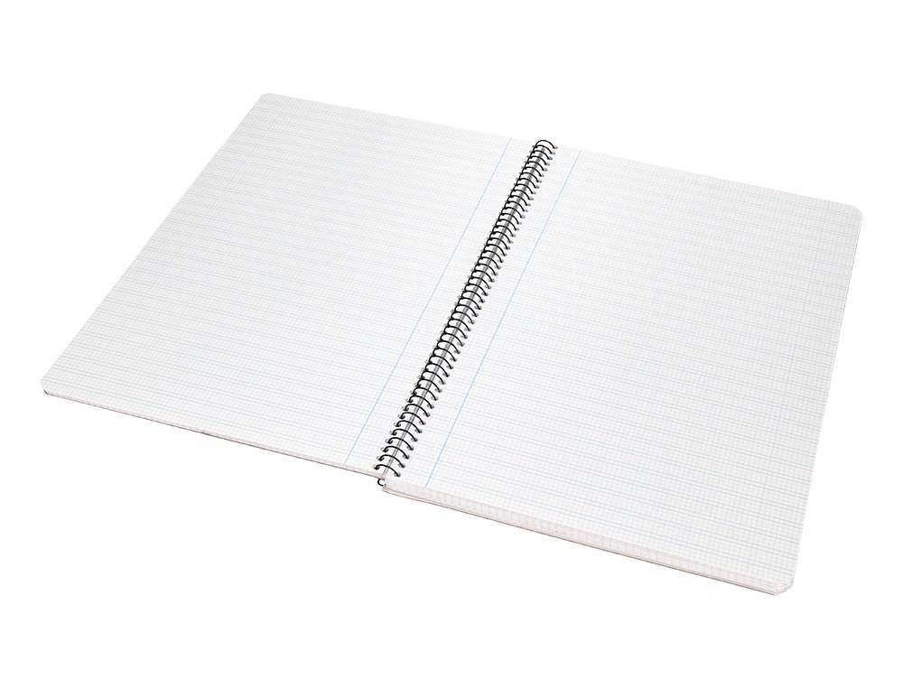 BLOC ESPIRAL LIDERPAPEL TAPA CARTONCILLO FOLIO 80 HOJAS CUADRICULADO PAUTADO 2,5 MM 70 GRS CON MARGEN COLORES