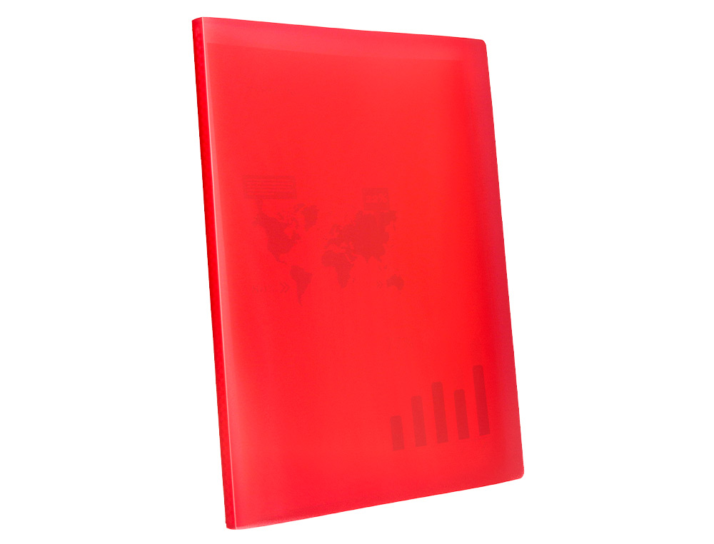 CAPA CATALOGO LIDERPAPEL 40 BOLSAS POLIPROPILENO DIN A4 TRASLUCIDA VERMELHO FROSTY