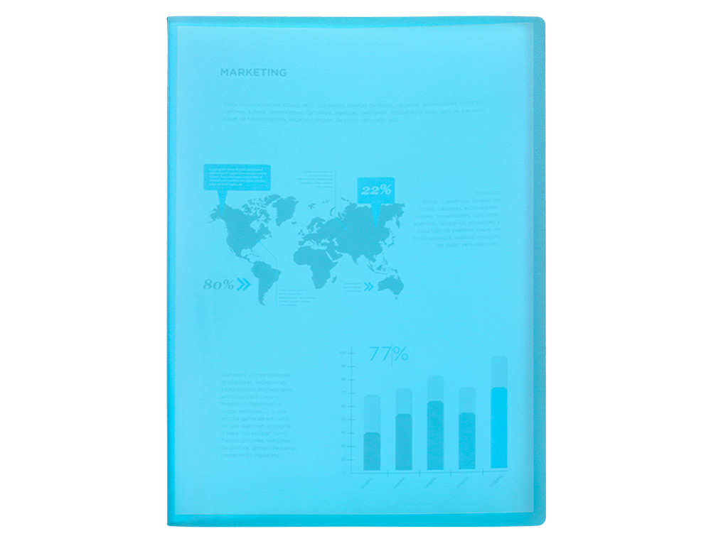 CAPA CATALOGO LIDERPAPEL 10 BOLSAS POLIPROPILENO DIN A4 AZUL