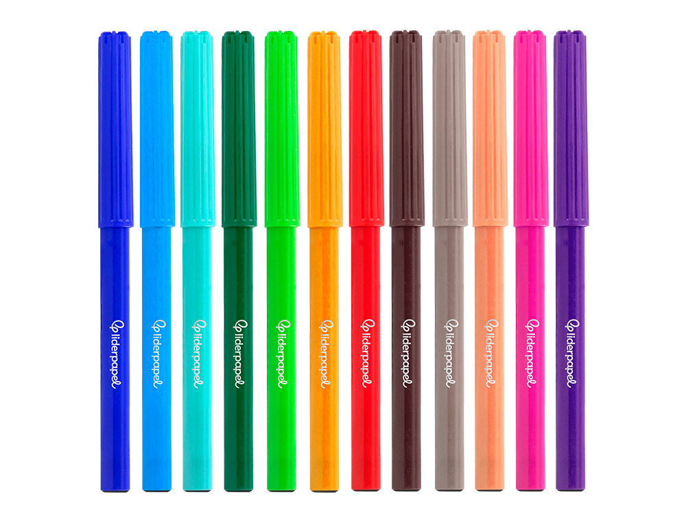 MARCADOR LIDERPAPEL FELTRO SLIM CAIXA 12 CORES