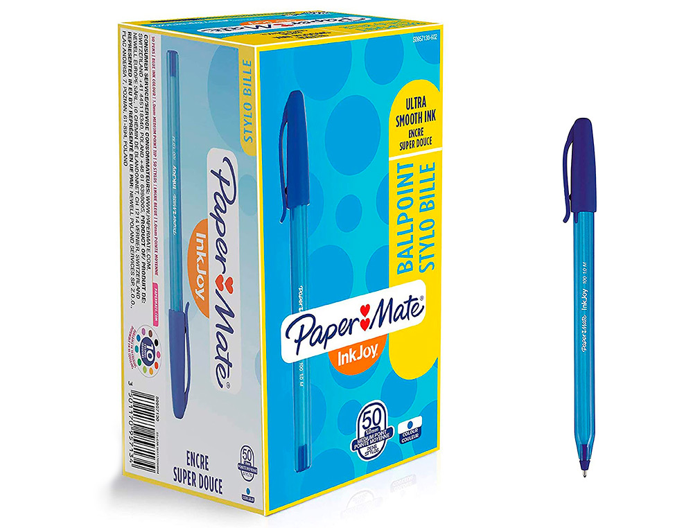 ESFEROGRAFICA PAPER MATE INKJOY 100 PONTA MEDIA TRAZO 1 MM AZUL
