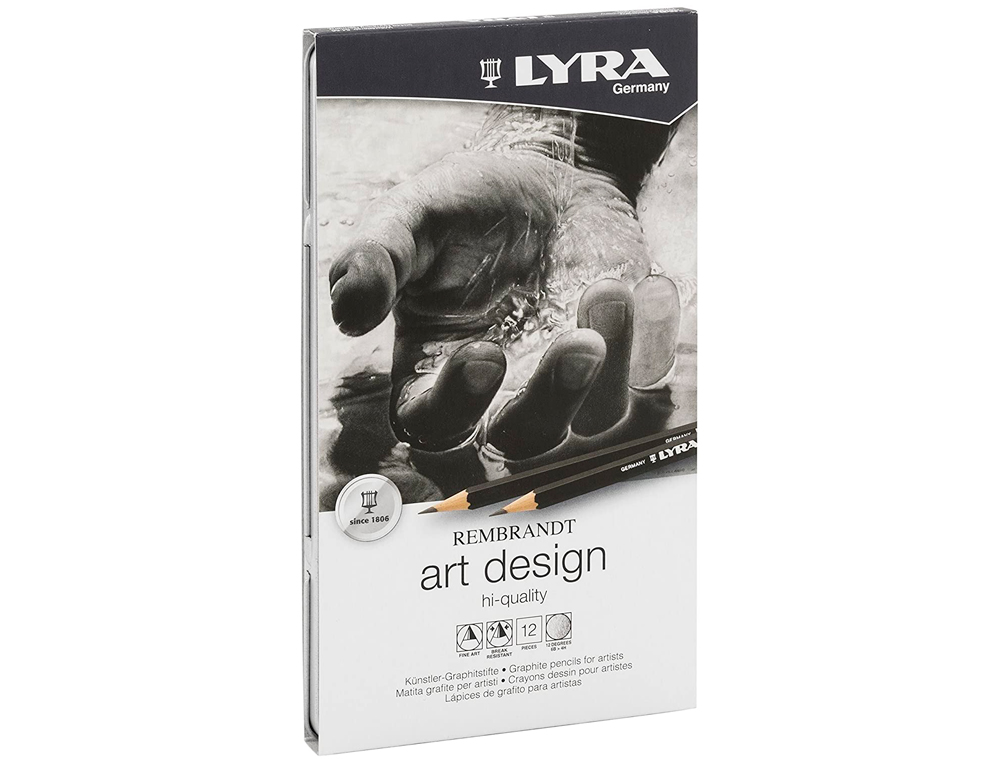 LAPIS DE GRAFITE LYRA REMBRAND ART DESIGN CAIXA DE 12 GRADUACOES 6B-5B-4B-3B 2B-B-HB-F-H-2H-3H-4H