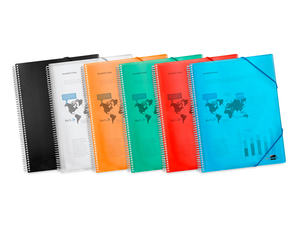 CAPA CATALOGO LIDERPAPEL COM ESPIRAL 20 BOLSAS POLIPROPILENO DIN A4 VERMELHO