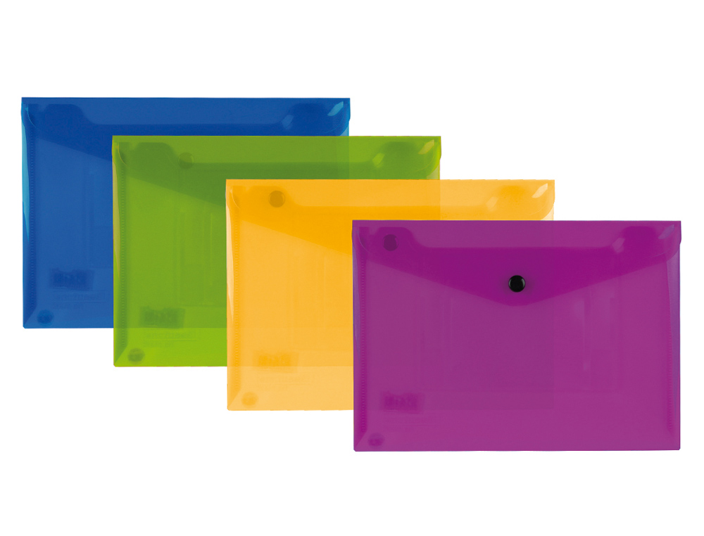 BOLSA PORTA DOCUMENTOS LIDERPAPEL COM MOLA DIN A5 4 CORES SORTIDAS