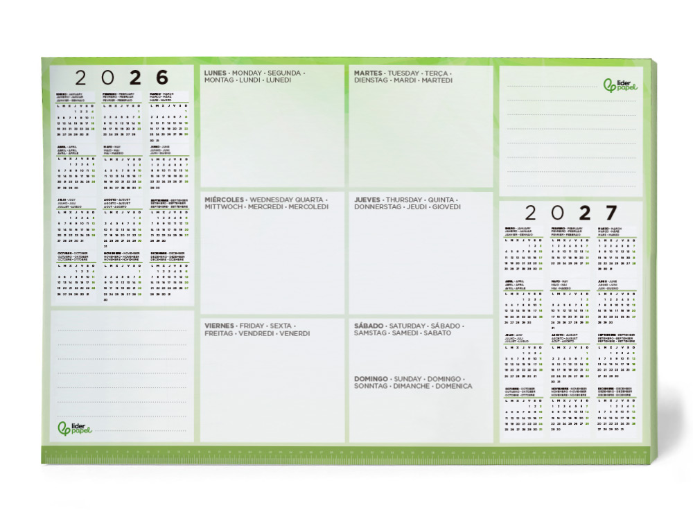 PLANEAMENTO SEMANAL LIDERPAPEL 40X60 CM 80 GR 60 FOLHAS 2026-2027