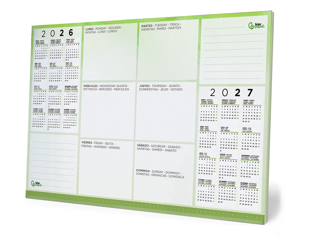 PLANEAMENTO SEMANAL LIDERPAPEL 40X60 CM 80 GR 60 FOLHAS 2026-2027
