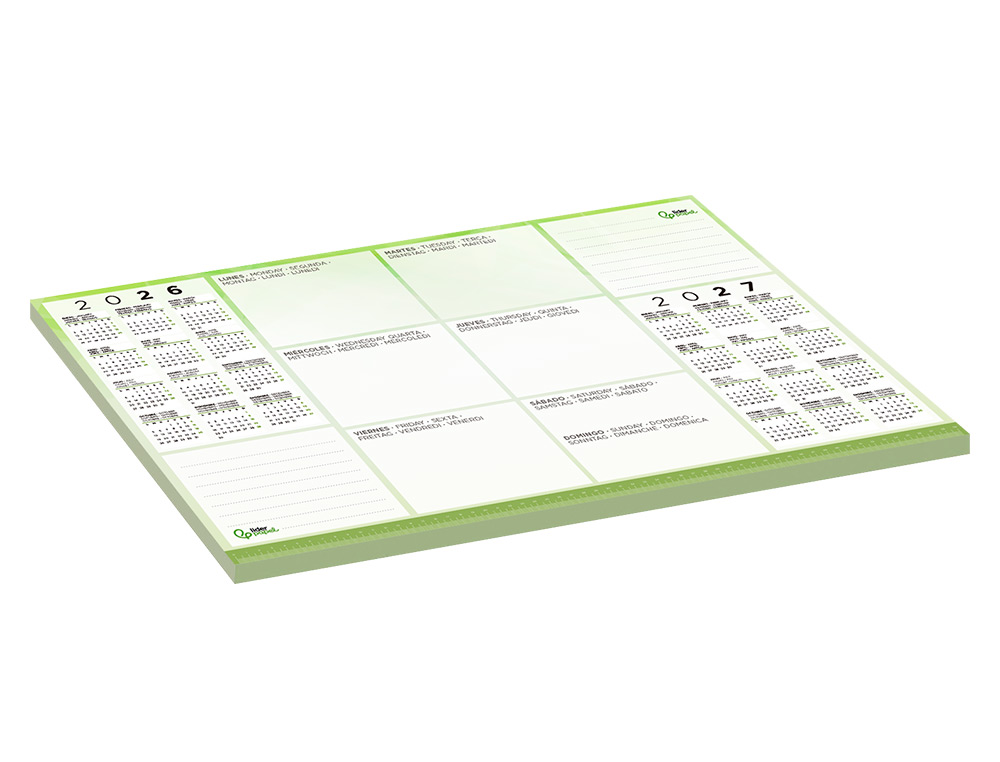 PLANEAMENTO SEMANAL LIDERPAPEL 40X60 CM 80 GR 60 FOLHAS 2026-2027