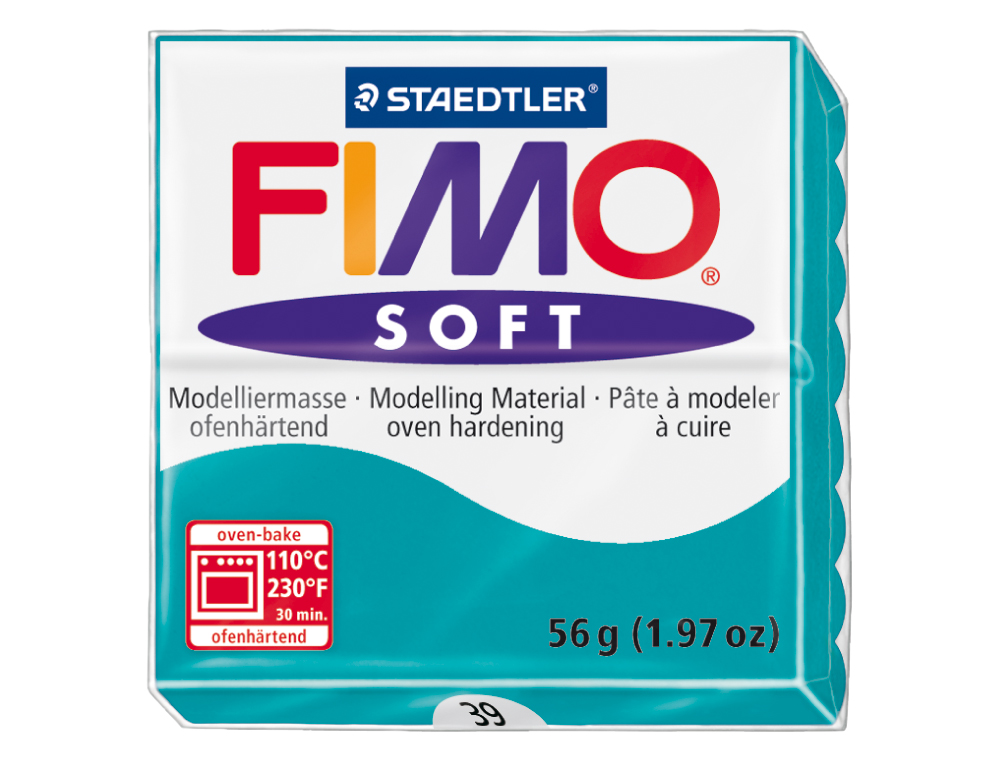 PASTA PARA MODELAR STAEDTLER FIMO SOFT 56 GR COR VERDE MENTA