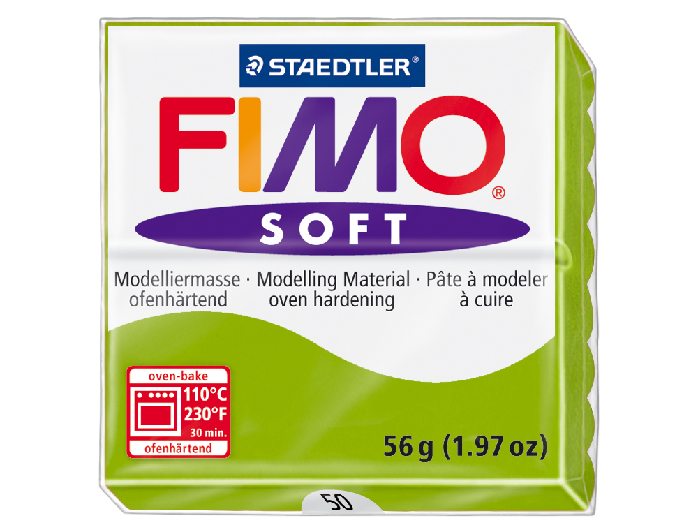 PASTA PARA MODELAR STAEDTLER FIMO SOFT 56 GR COR VERDE MAÇÃ