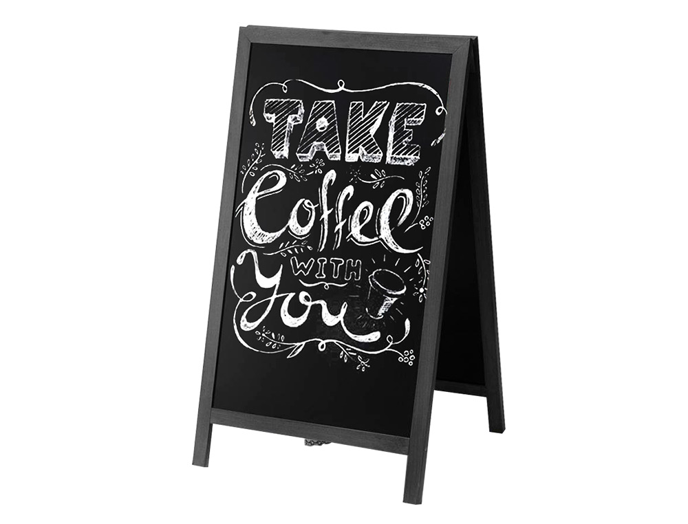 QUADRO PRETO LIDERPAPEL CAVALETE DUPLA FACE DE MADEIRA COM SUPERFICIE PARA MARCADORES TIPO GIZ 75X135 CM