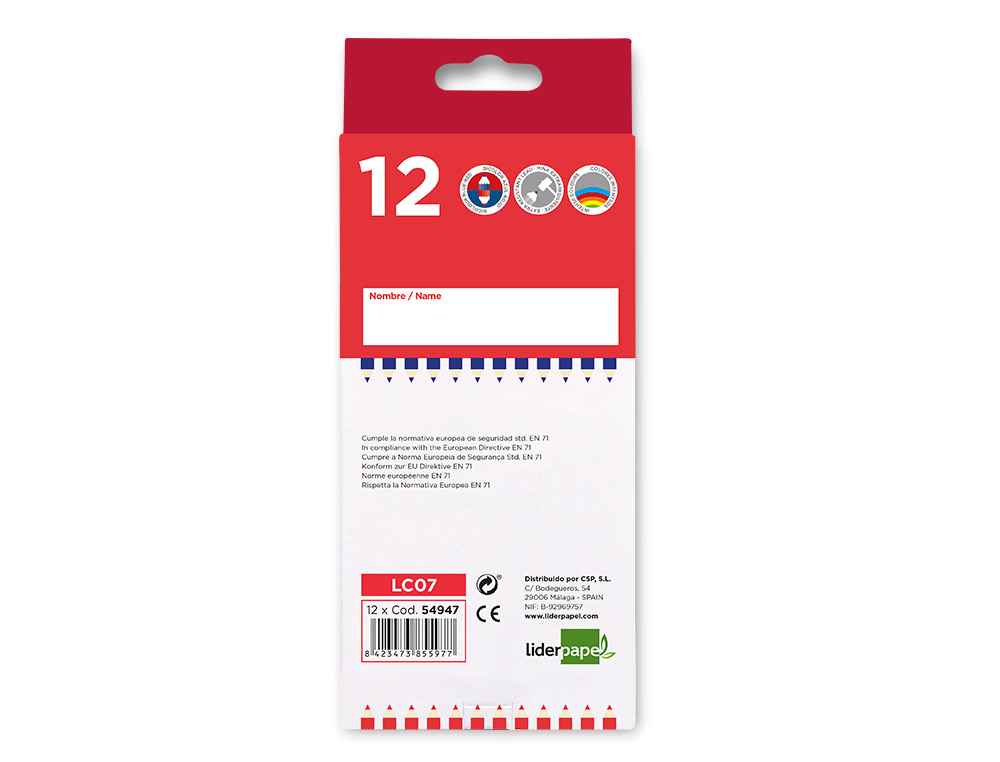 LAPIS BICOLOR LIDERPAPEL VERMELHO-AZUL C/ DE 12 LAPIS