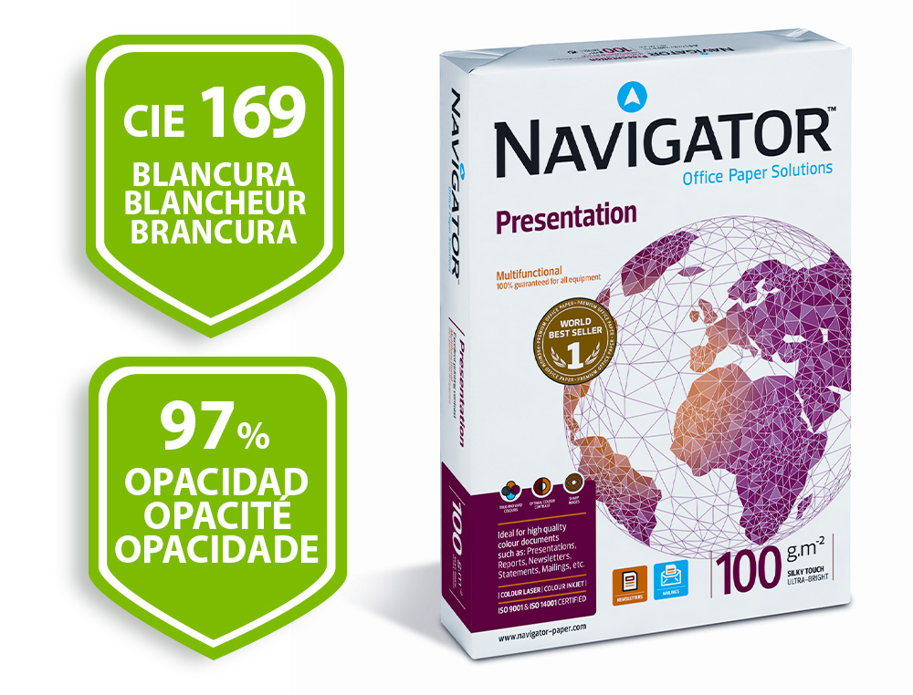 PAPEL FOTOCOPIA NAVIGATOR DIN A3 100 GR EMBALAGEM DE 500 FOLHAS
