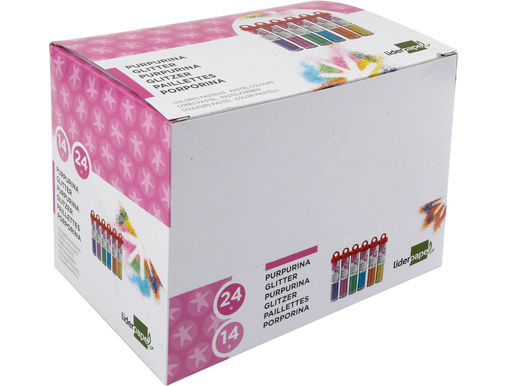 PURPURINA LIDERPAPEL FANTASIA CORES METALICAS PASTEL FRASCO DE 14 GR