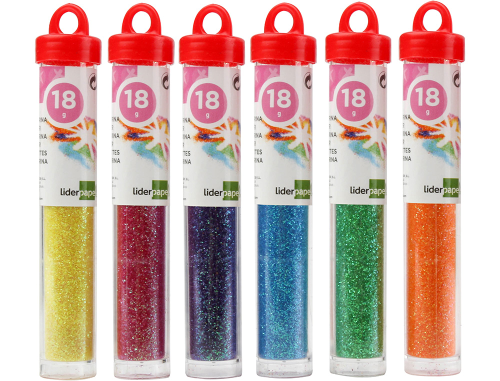 PURPURINA LIDERPAPEL FANTASIA CORES METALICAS PASTEL FRASCO DE 18 GR