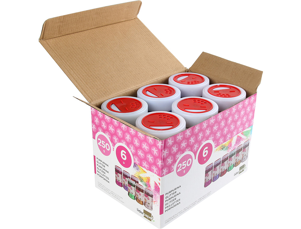 PURPURINA LIDERPAPEL FANTASIA CORES METALICAS SORTIDAS FRASCO DE 250 GR