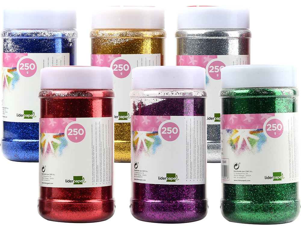 PURPURINA LIDERPAPEL FANTASIA CORES METALICAS SORTIDAS FRASCO DE 250 GR