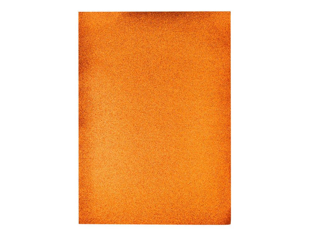 GOMA EVA COM PURPURINA BIODEGRADAVEL LIDERPAPEL 50X70CM 60 GR ESPESSURA 2 MM LARANJA