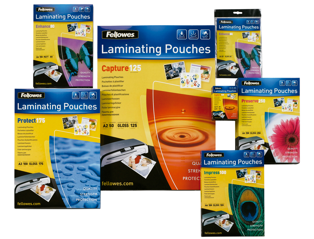 BOLSA DE PLASTIFICAR FELLOWES BRILHO DIN A4 80 MICRONS PACK 25 UNIDADES