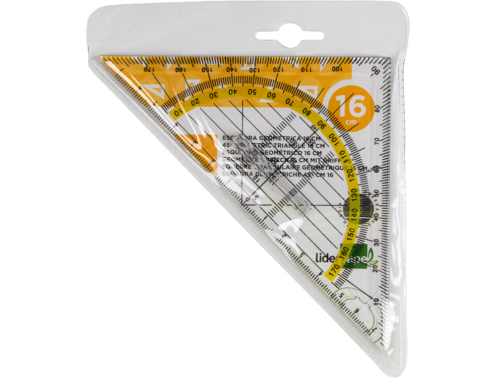 ARISTO LIDERPAPEL GEOMETRIA 16 CM PLASTICO CRISTAL COM PEGA FIXA