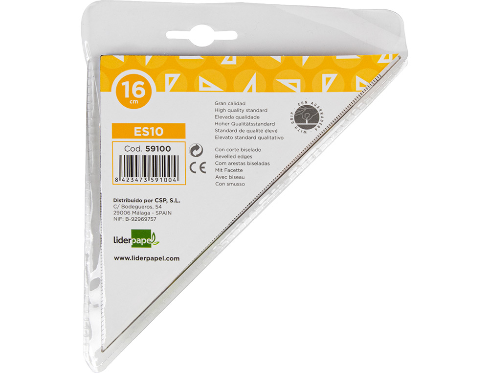 ARISTO LIDERPAPEL GEOMETRIA 16 CM PLASTICO CRISTAL COM PEGA FIXA